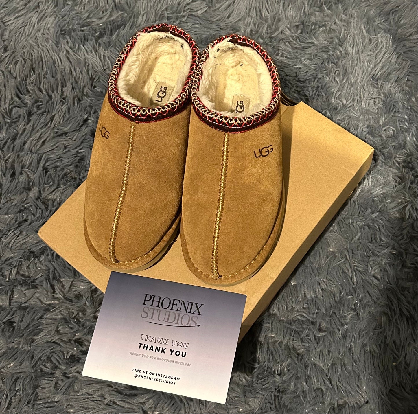 UGG Tasman 'chestnut' fluffy slippers